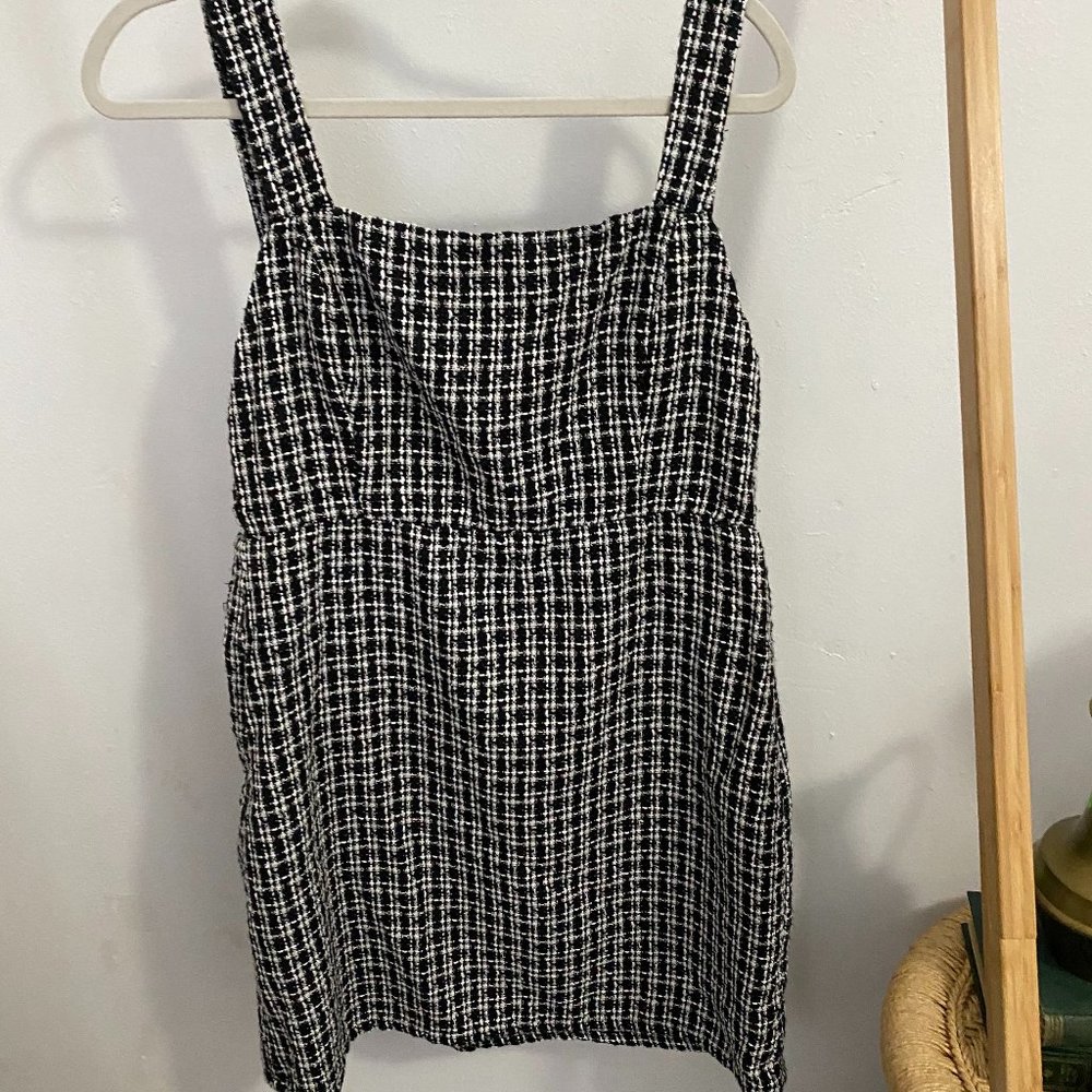 Pink Lily black and white tweed style dress size large